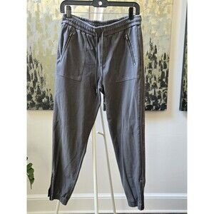 Athleta Women’s  Gray Ankle Pants Size 6 Cotton Spandex Pocket Zip Casual Jogger